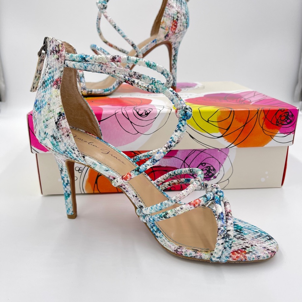 Amelia Grace Open Toe Multi Color Sandals - Picture 4 of 12